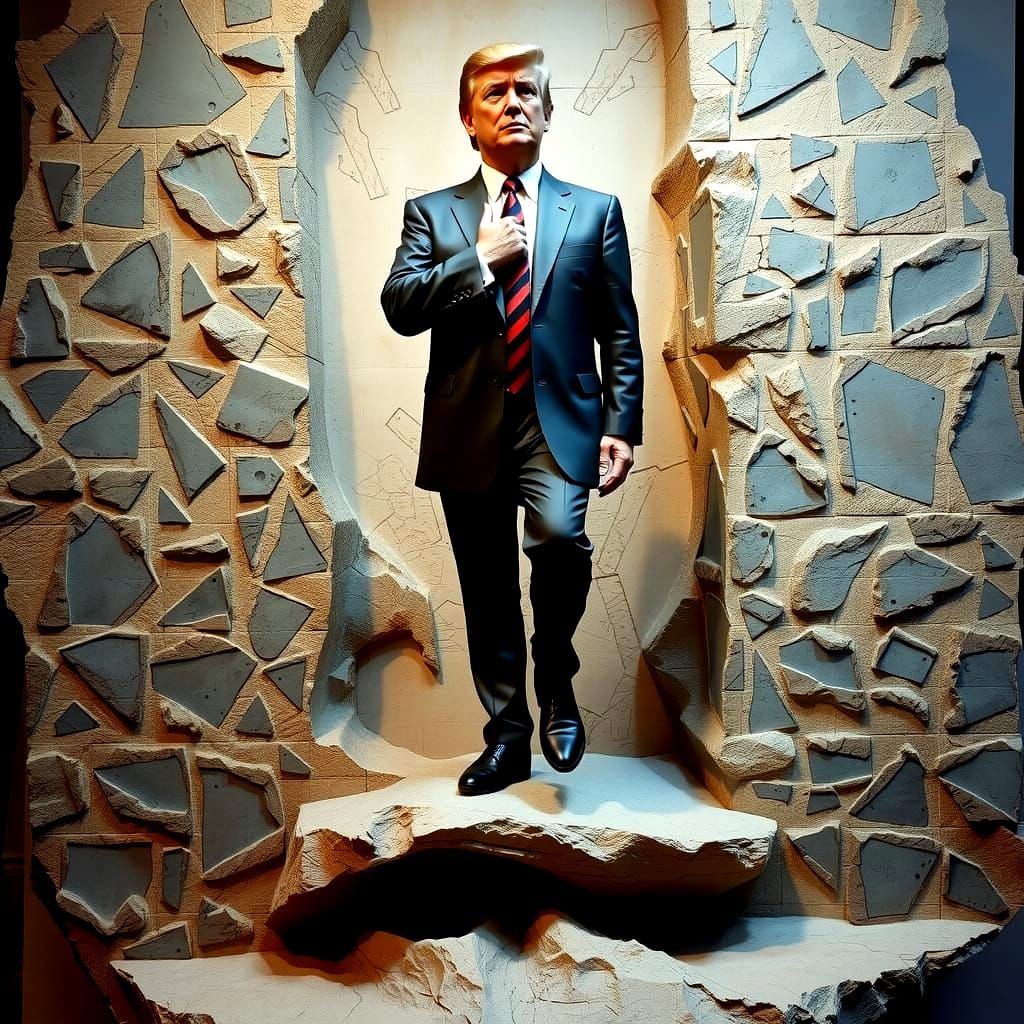 Trump Figure in Abstract Sculpture Style