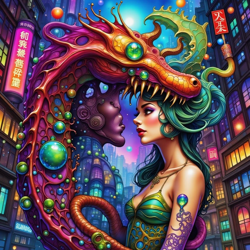 Audrey II & Lo Pan in Neon Noir Shanghai Streets