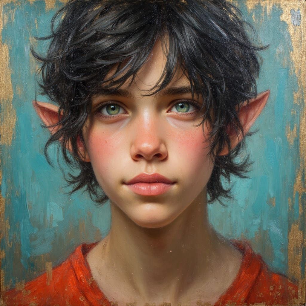 Elfling Portrait in Impasto Oil Painting Style