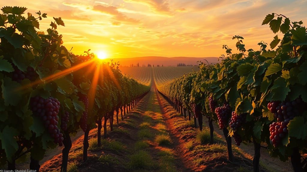 Hyperrealistic Vineyard Landscape in Dreamcore Style