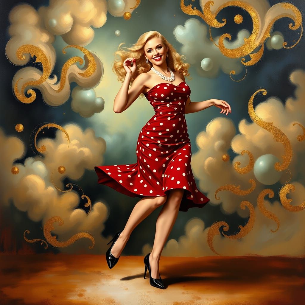 Rockabilly Goddess in Mid-Twirl