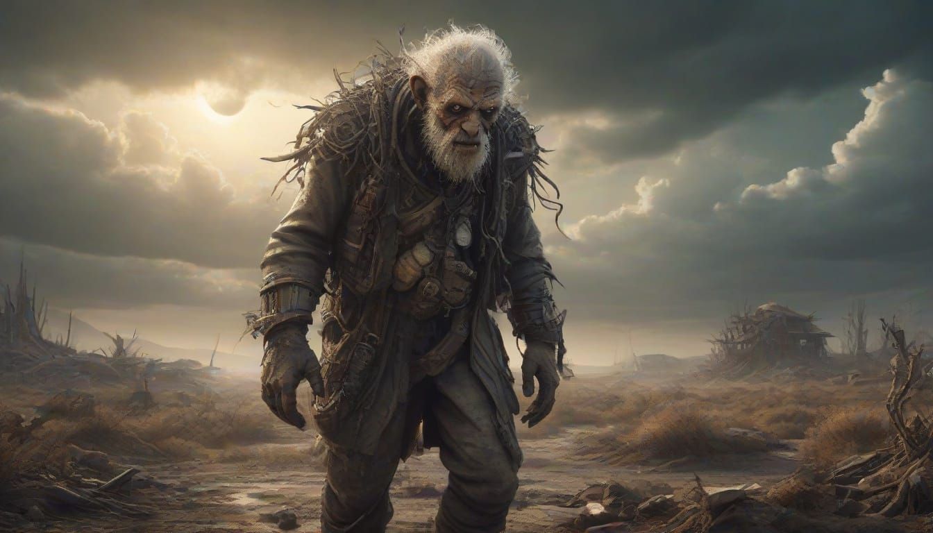 Post-Apocalyptic Monster in a Crepuscular Heaven