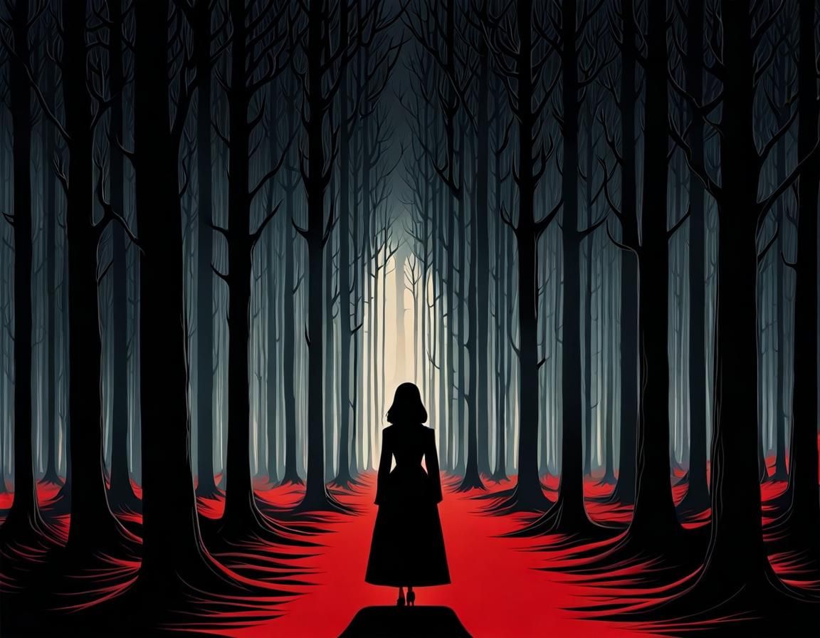 Eerie Forest Scene in Cinematic Style