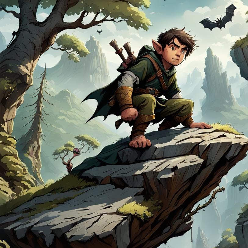 Halfling Ranger Portrait in Cartoon Style