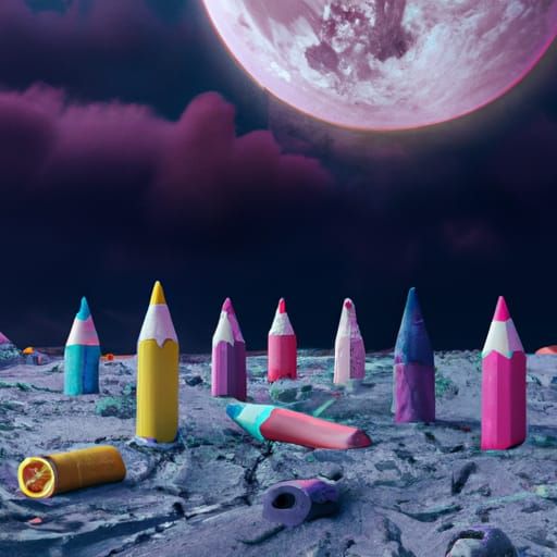 Crayons on the Moon: Detailed Matte Painting