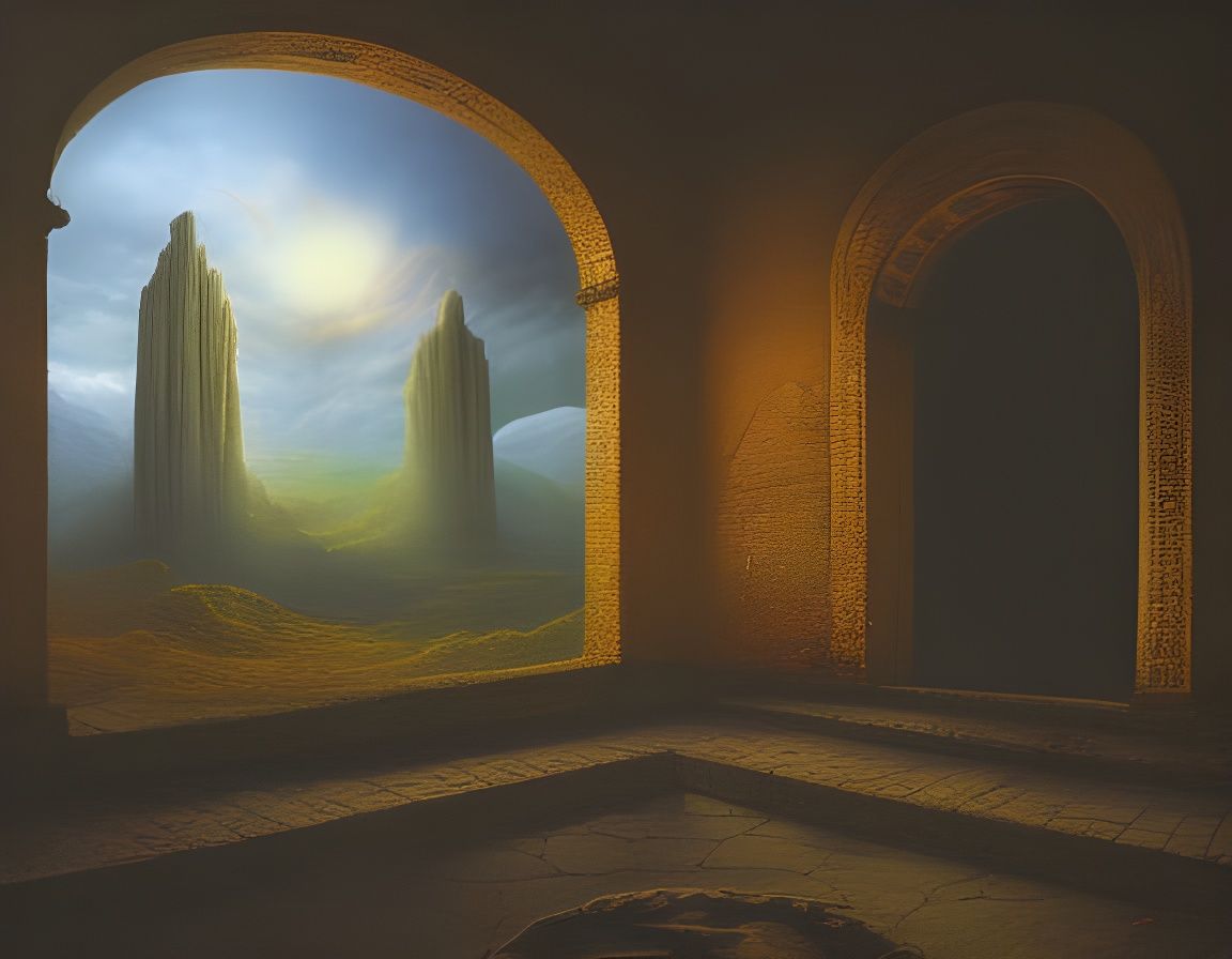 Ethereal Gate to Eternity at Night