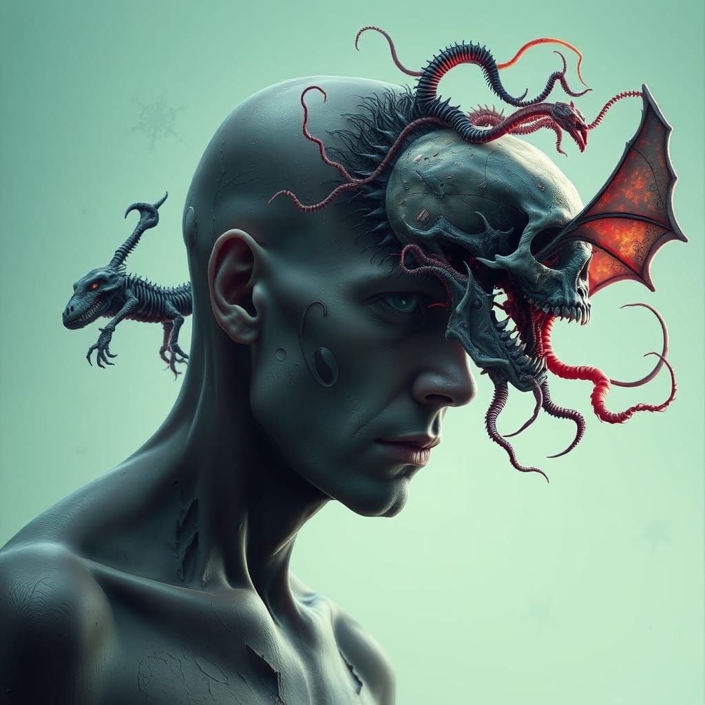Grotesque Thoughts: A Biomechanical Digital Portrait