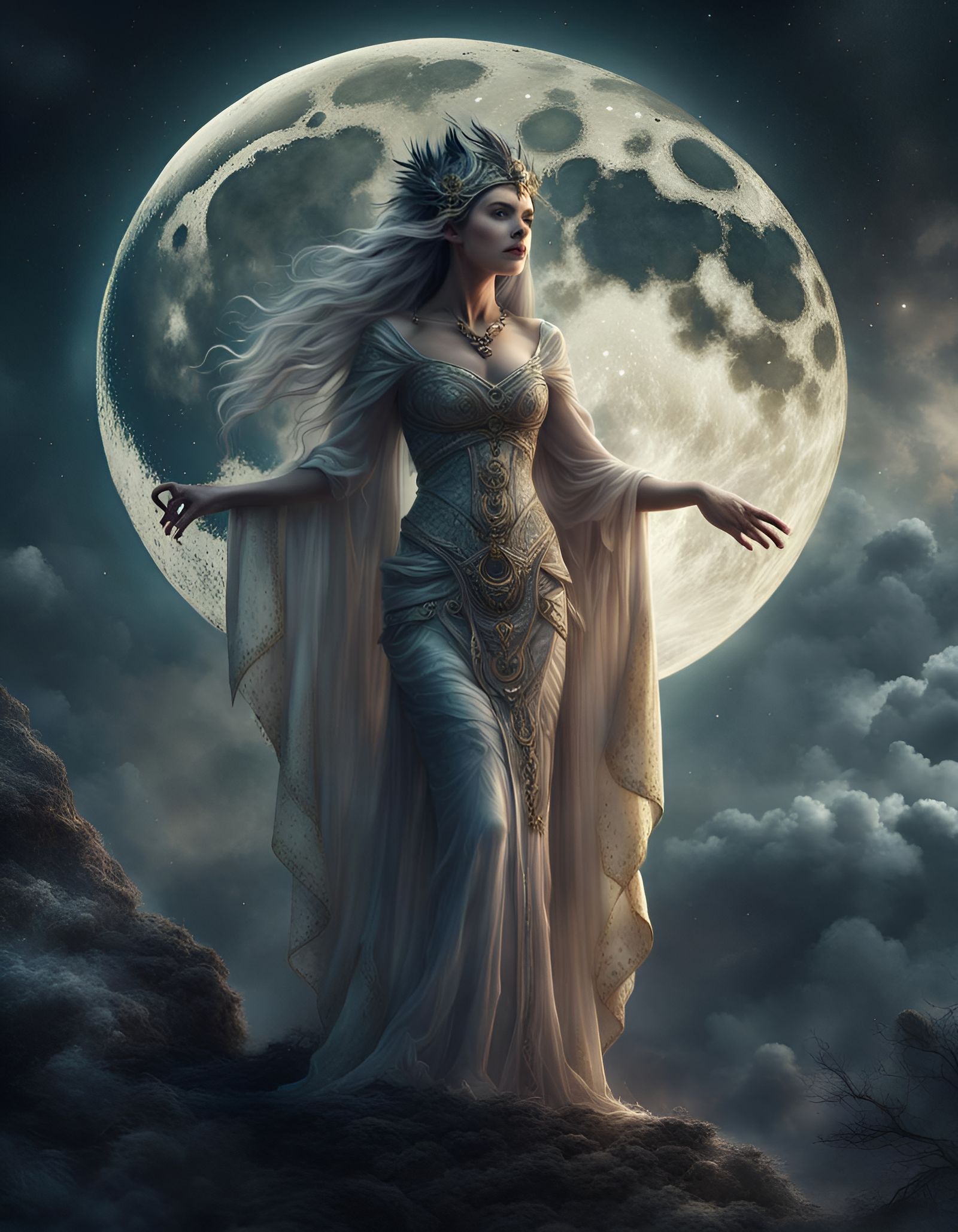 Moon Goddess, Mother of Witches: Digital Matte Painting