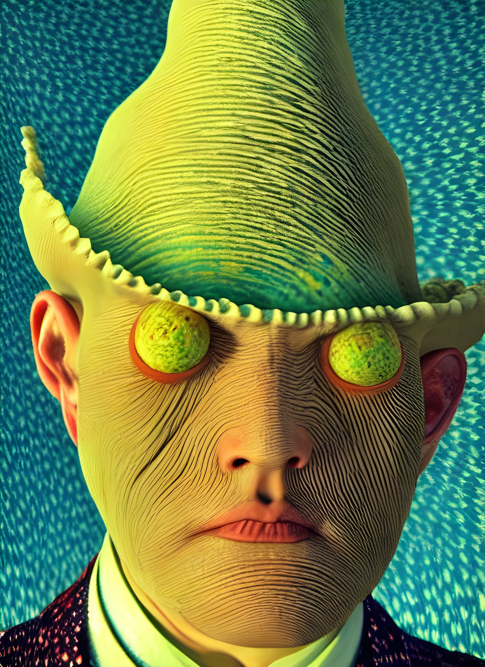 Futuristic Old Man Portrait in Ultrarealistic Style