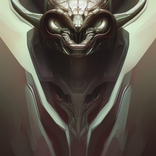 Detailed Alien Cerberus Portrait in Hyperdetailed Style