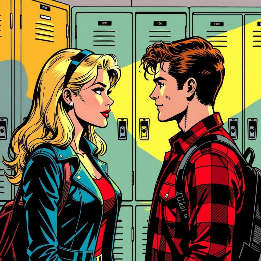 Gwen Stacy & Peter Parker Retro Comic Art