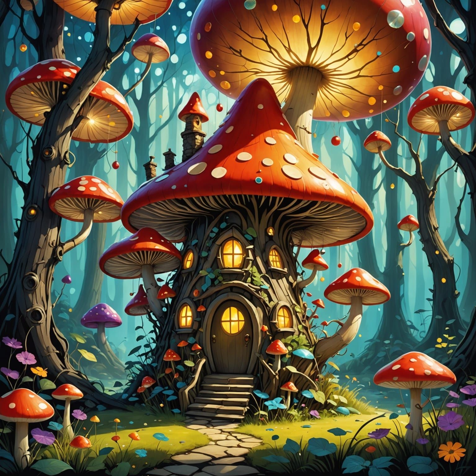 Enchanted Fairy House in Dreamy Forest