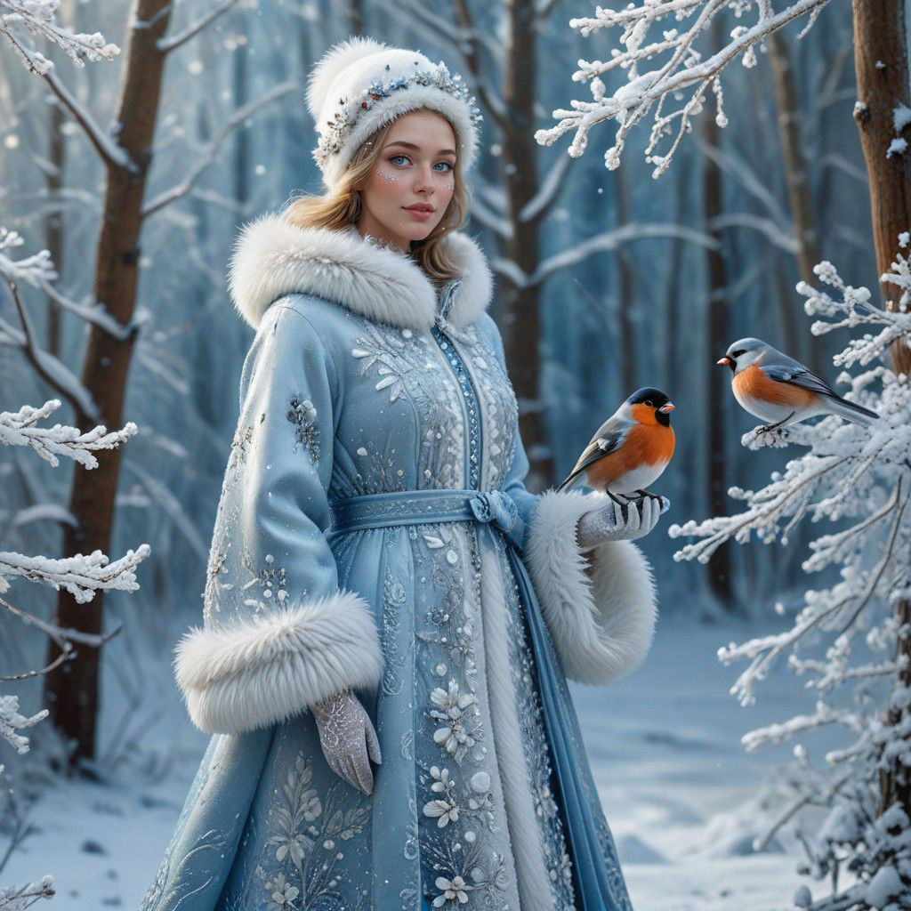 Winter Fairy in Vintage Hyperrealism Style