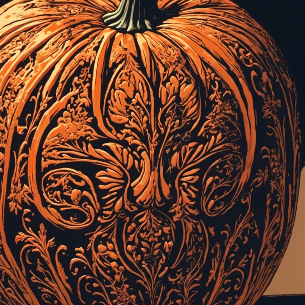 High Detail Pumpkin with Internal Orange Glow