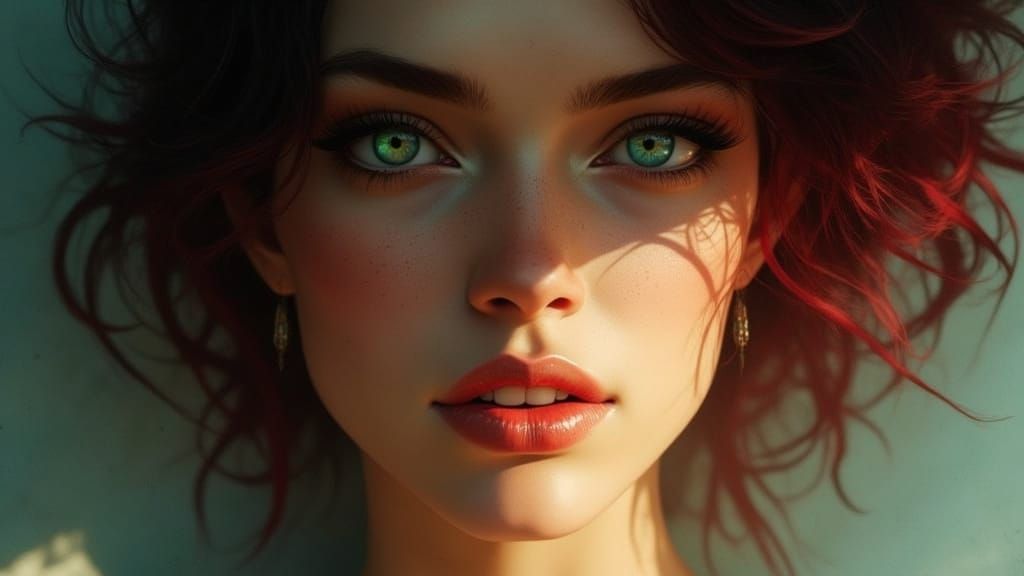 Exotic Woman Portrait in Baroque Brutalist Style