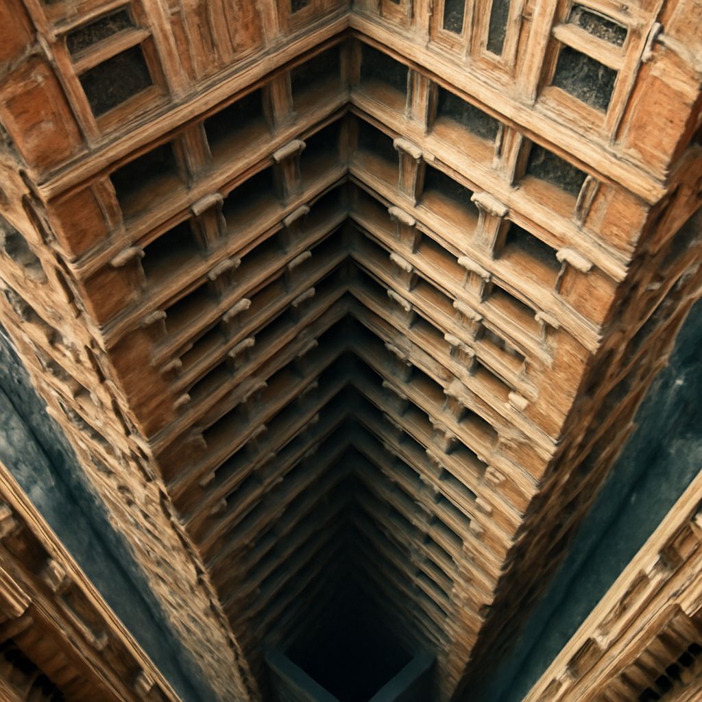 Stepwell Skyscraper: Aerial View in Professional Photography