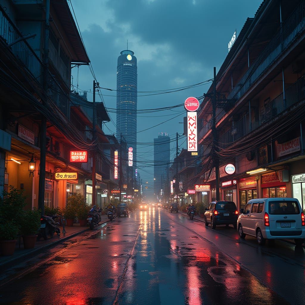 Jakarta at Dusk: A Photorealistic Urban Landscape