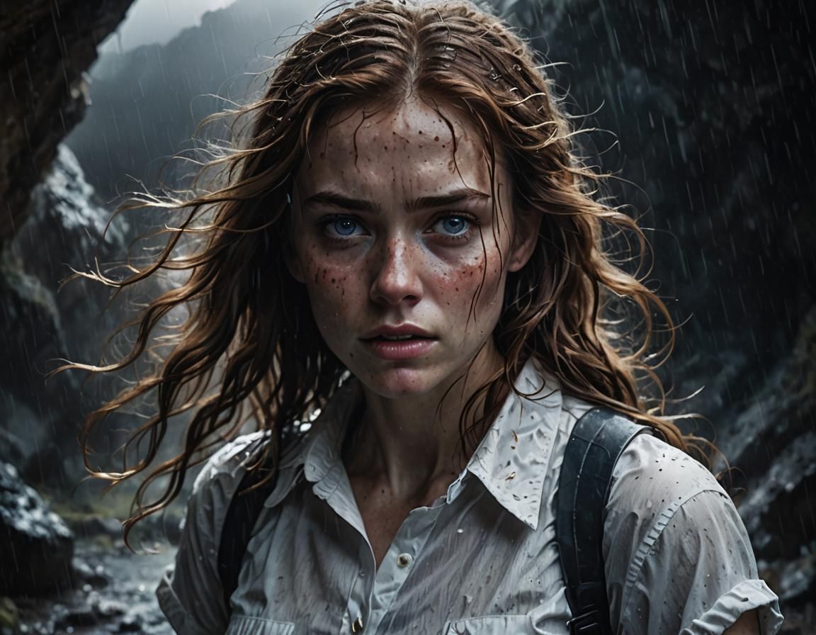 Anime Girl Seeks Shelter from Storm