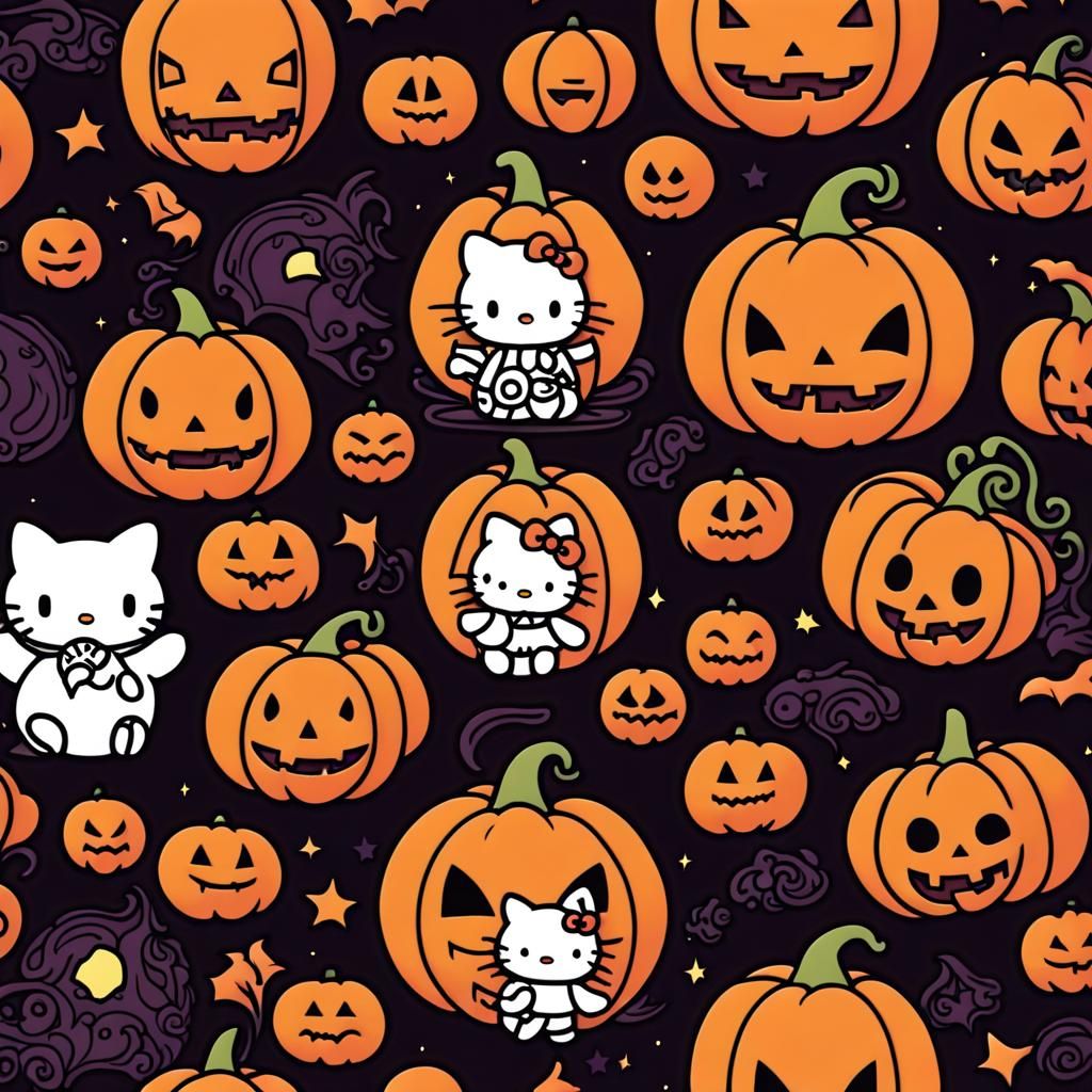 Halloween with Sanrio Characters in Enchanting Scene