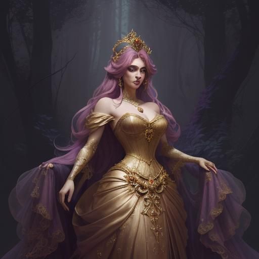 Princess Peach in Dark Fantasy Style