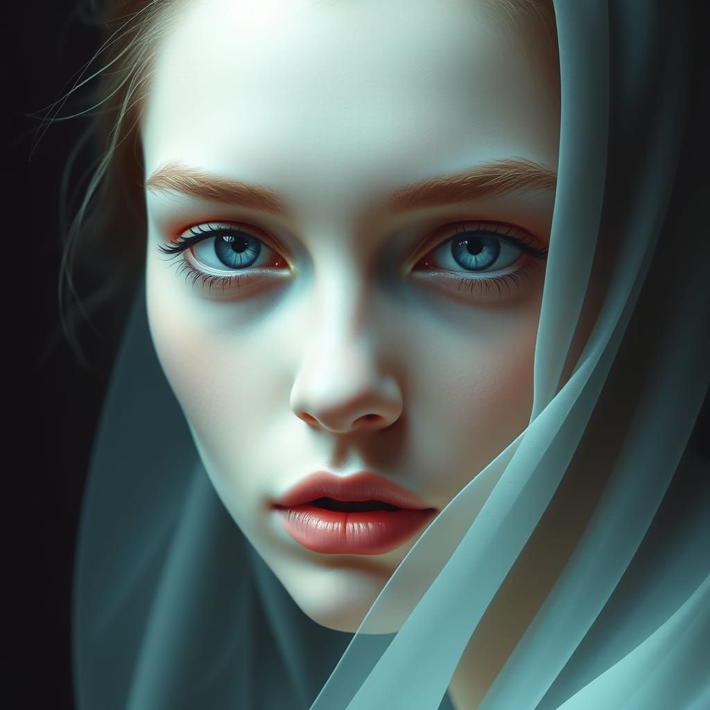 Surreal Portrait with Dreamlike Shading
