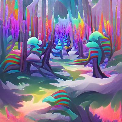 Colorful Forest Landscape