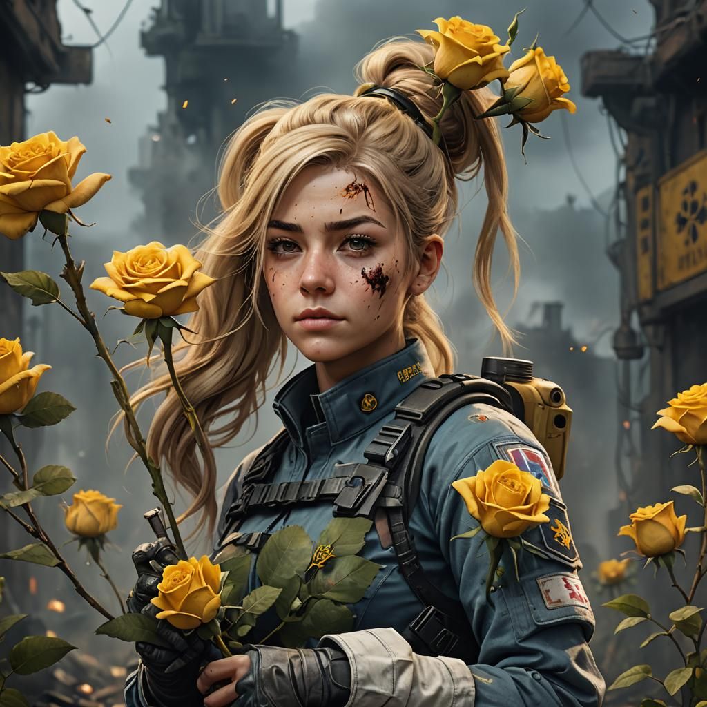 Combat Medic with Rose: Fantasy Concept Art