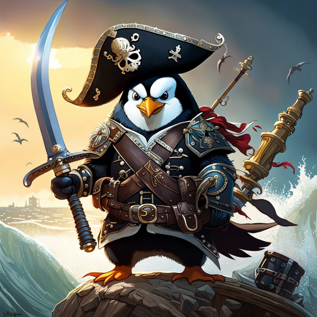 Angry Pirate Penguin on Northsea Beach