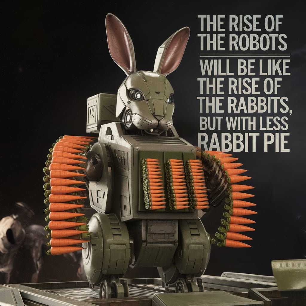 Military Robot Rabbit with Carrot Ammunition