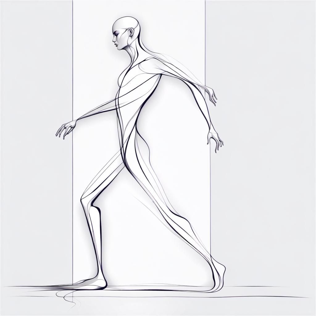 Distorted Human Figure in Abstract Vector Fractal Style