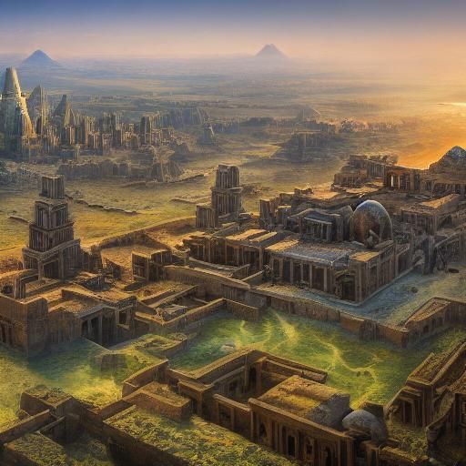 Ancient Sumerian City-State of Ur: Detailed Matte Painting