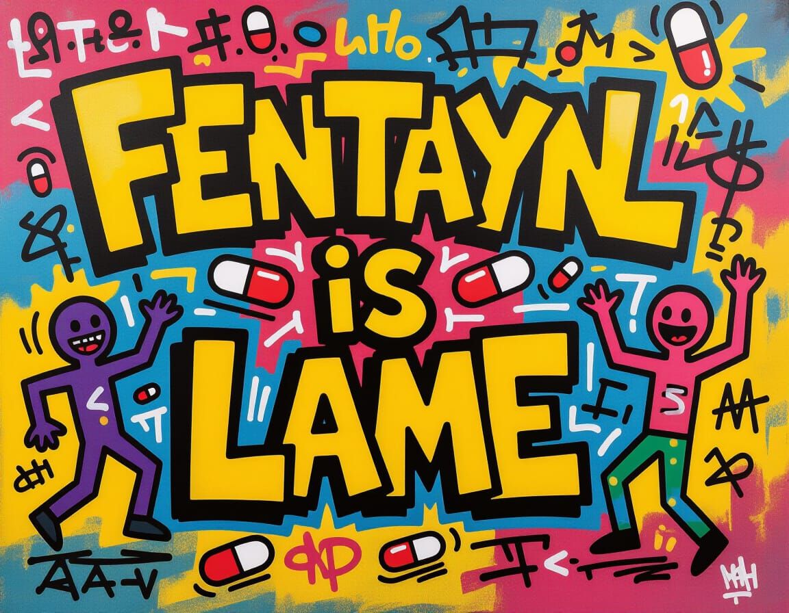 Energetic Graffiti Art: Fentanyl is Lame