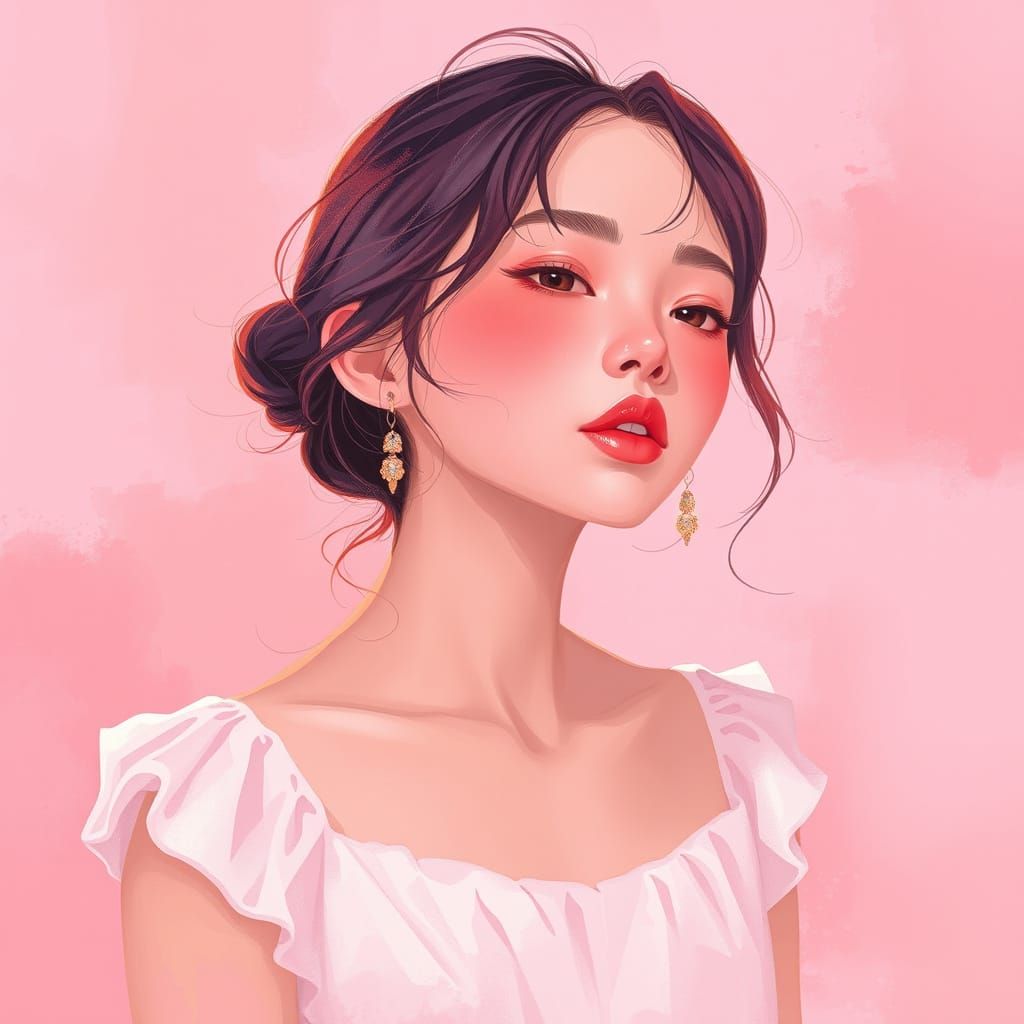 Pastel Pink Hues in Digital Art Style