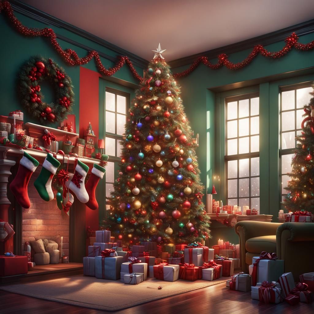 Harley Quinn's Christmas Decorations: Detailed Matte Paintin...