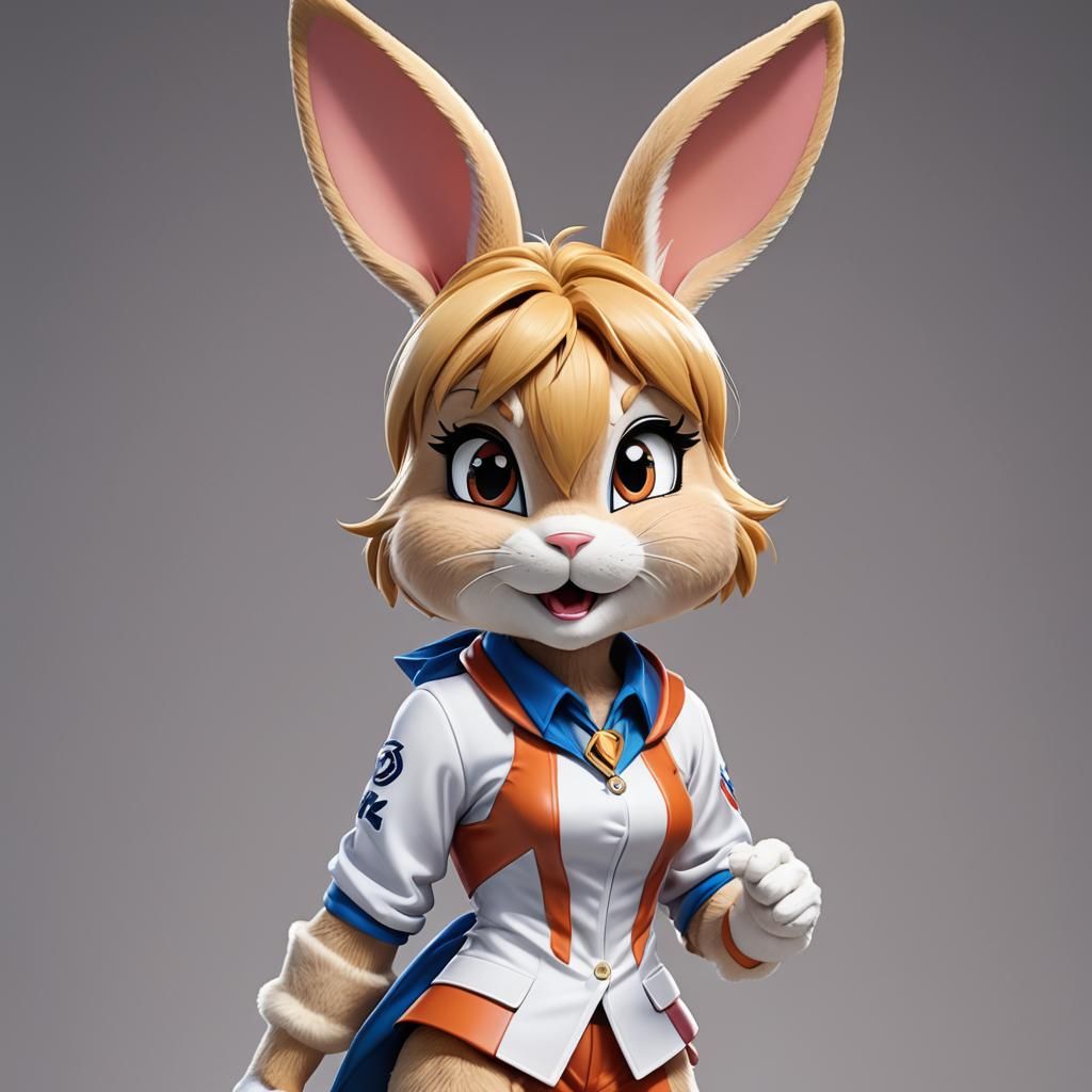 Anime-Style Female Rabbit Mascot by Studio Trigger