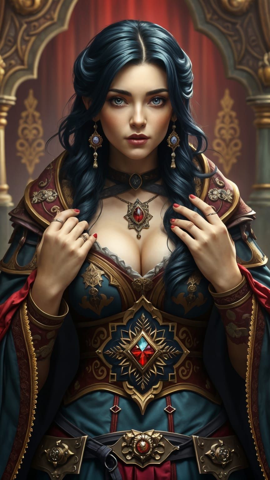 Queen in Warcraft Style with Intricate Details