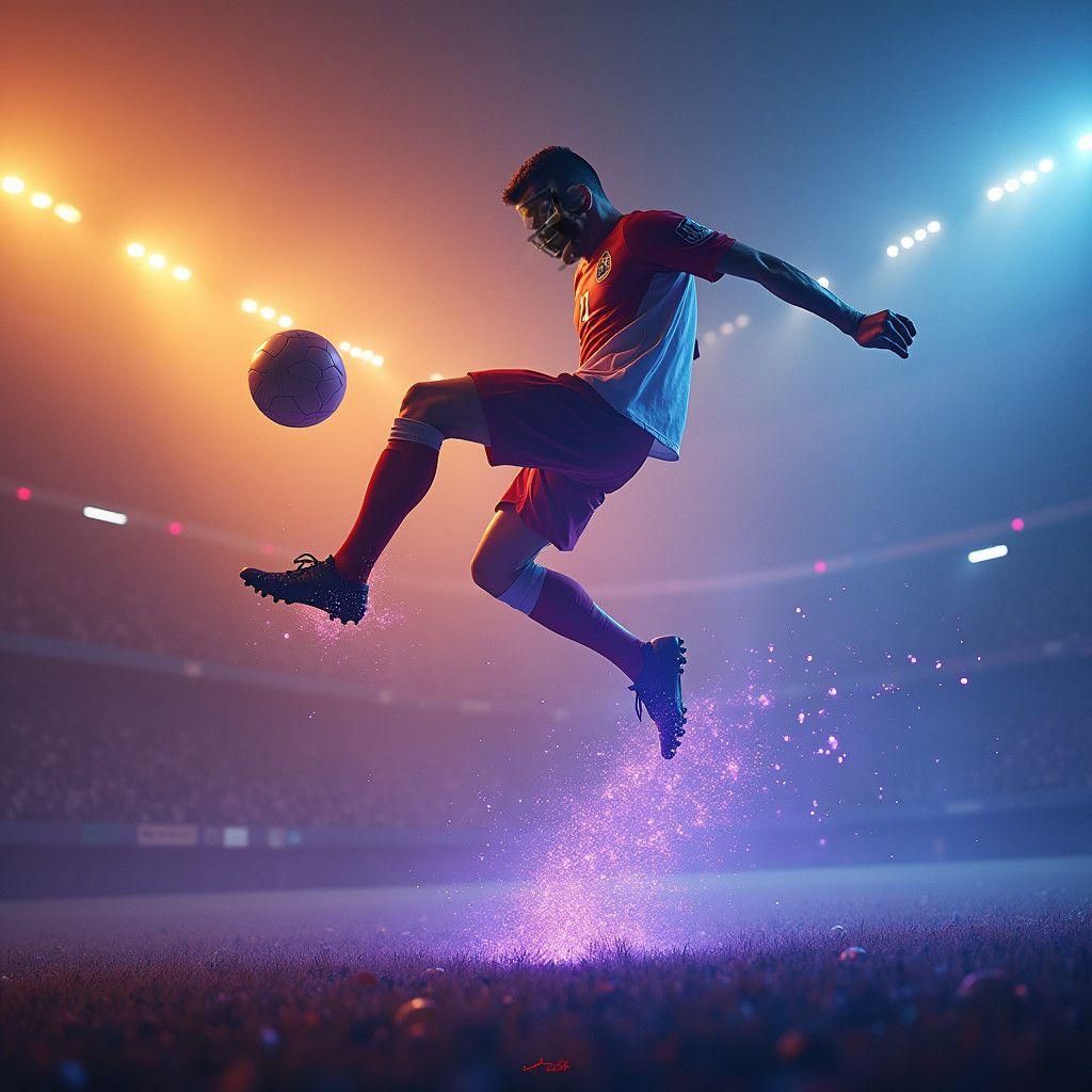 Football Player Bicycle Kick Fantasy Art