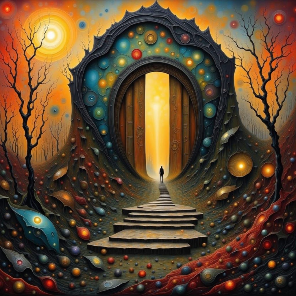 Surreal Pathway to a Golden Door
