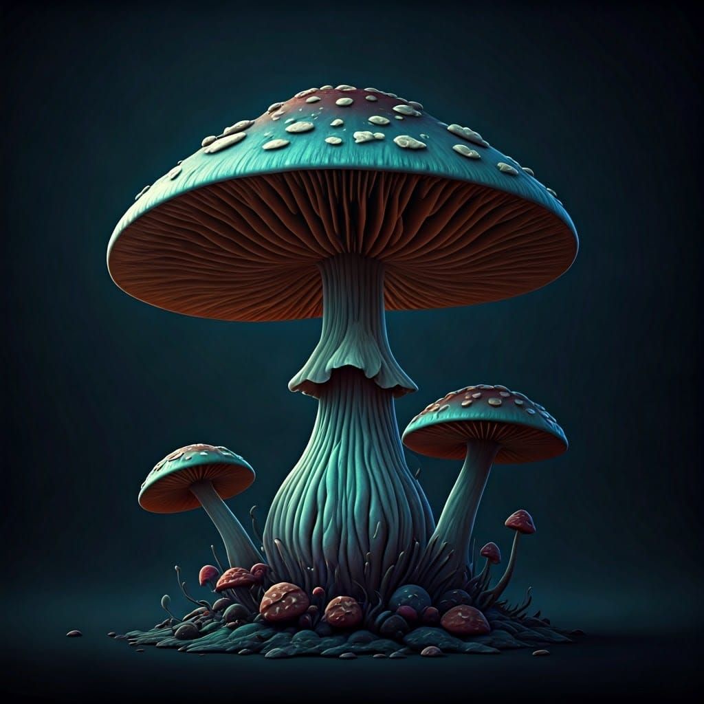 Dark Fantasy Mushroom in Gothic Horror Style