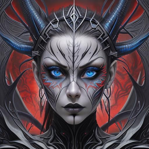 Afrofuturistic Cyborg Woman Portrait in Digital Art