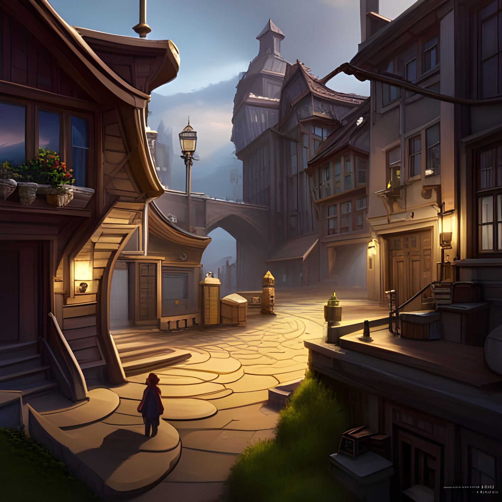 Cinematic Dark and Light Landscape Illustration