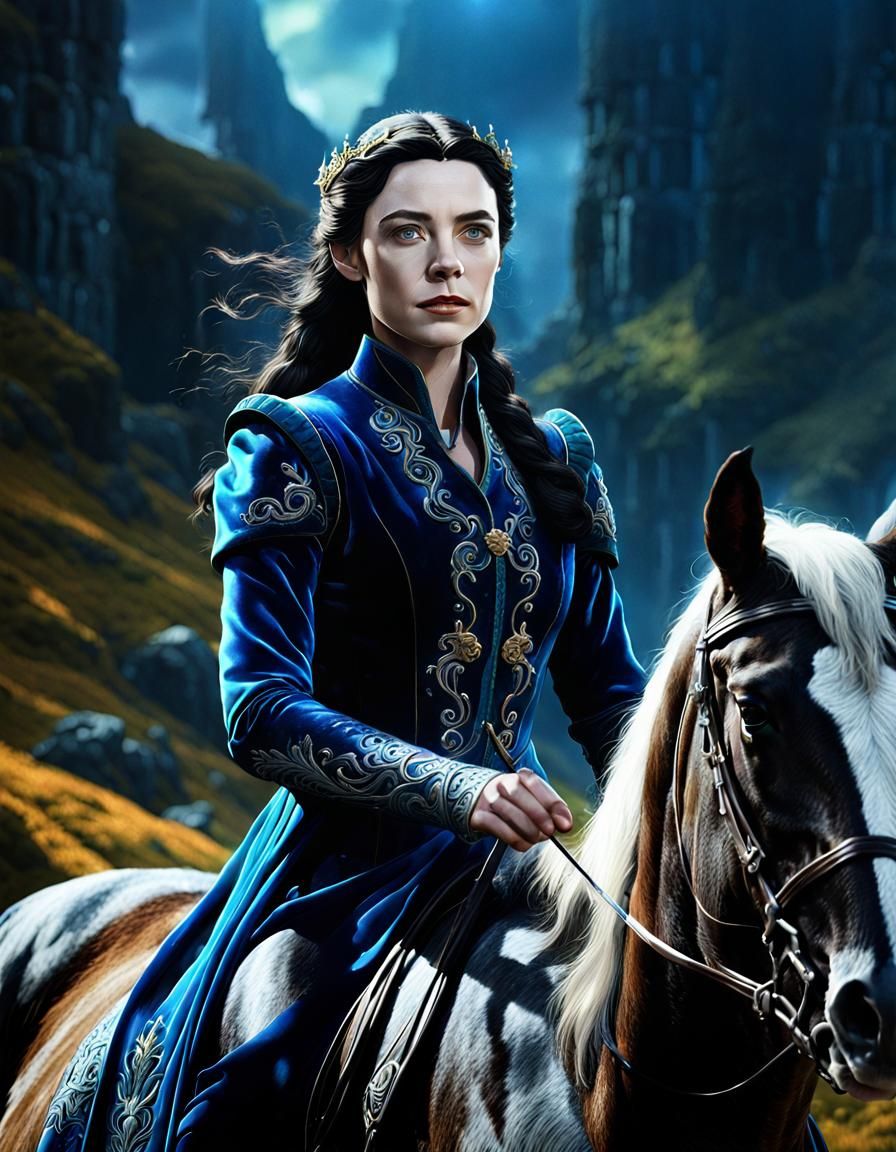 Arwen Portrait: Blue Velvet Horse Rider