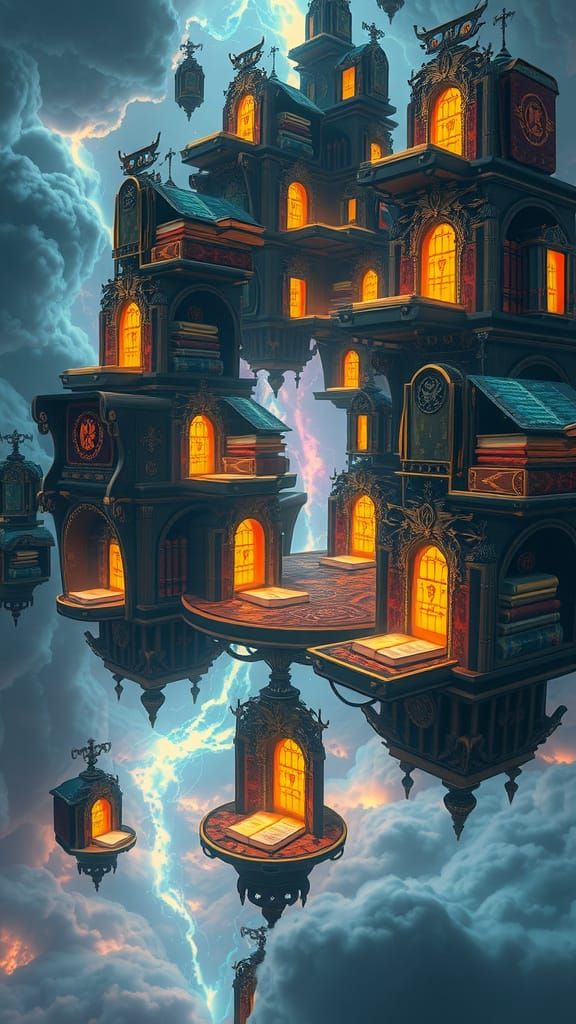 Ethereal Tower of Ancient Tomes and Arcane Relics