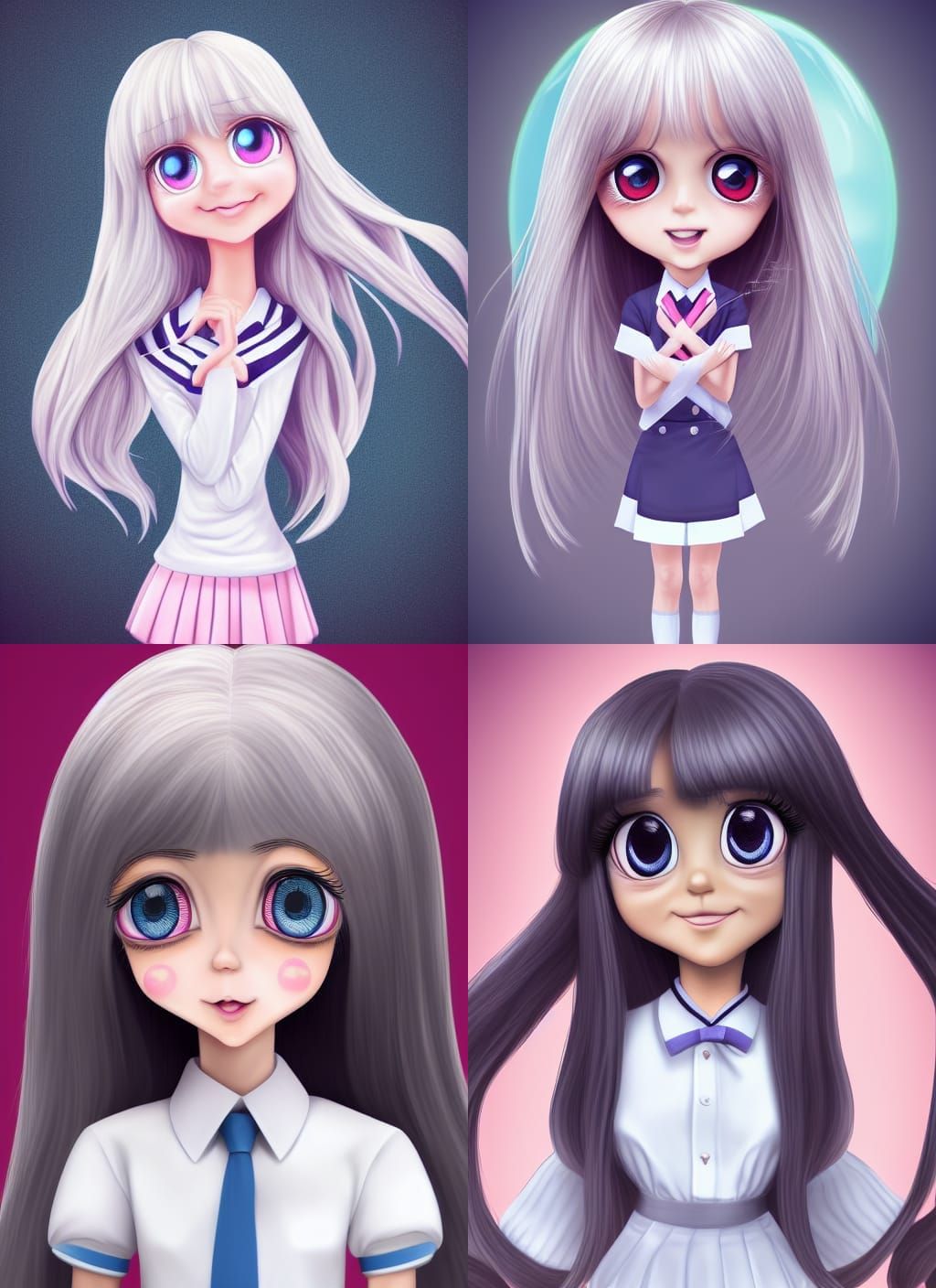 Beautiful Girl in School Uniform, Photorealistic 8K