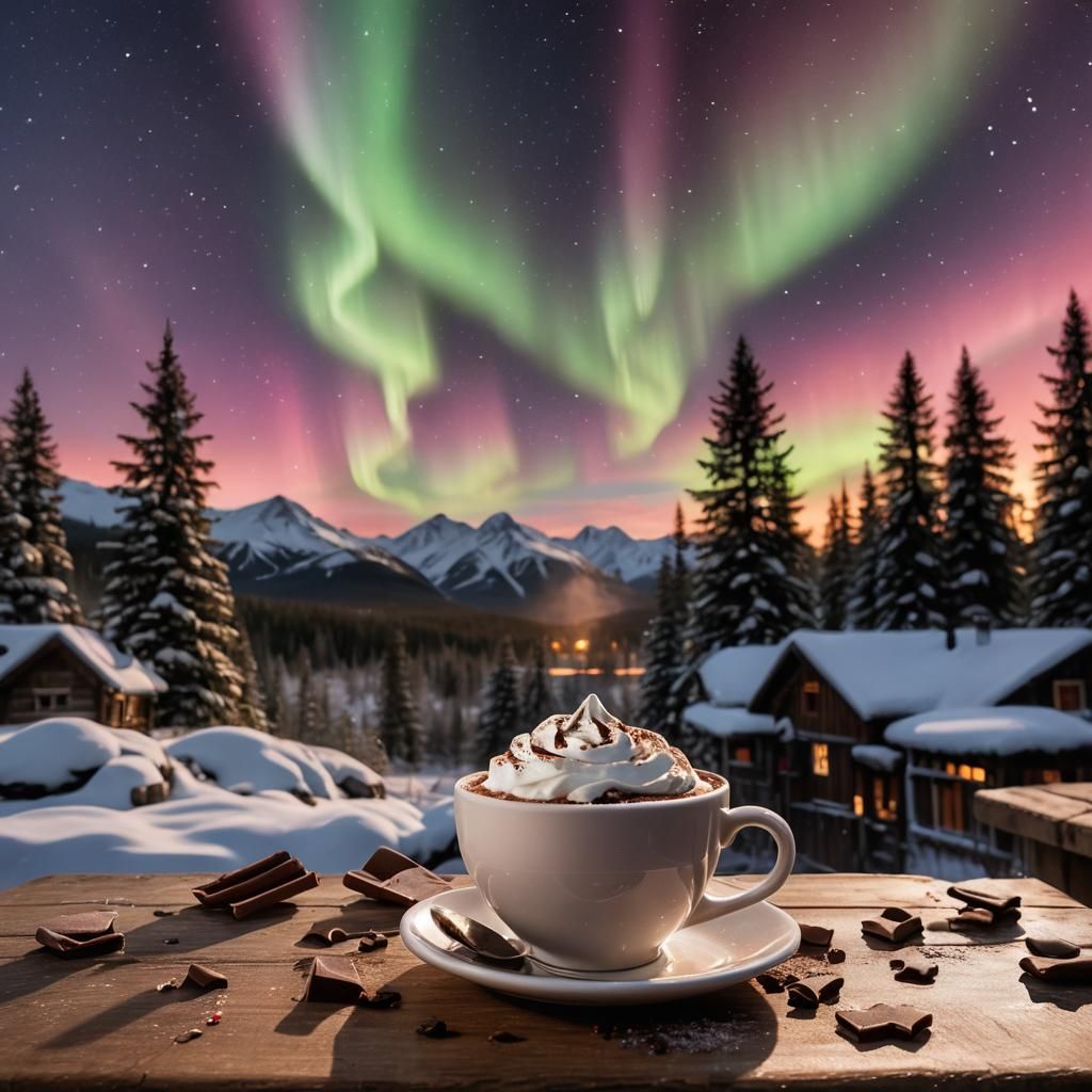 Magical Christmas Cocoa Scene in Cinematic Macro Photography
