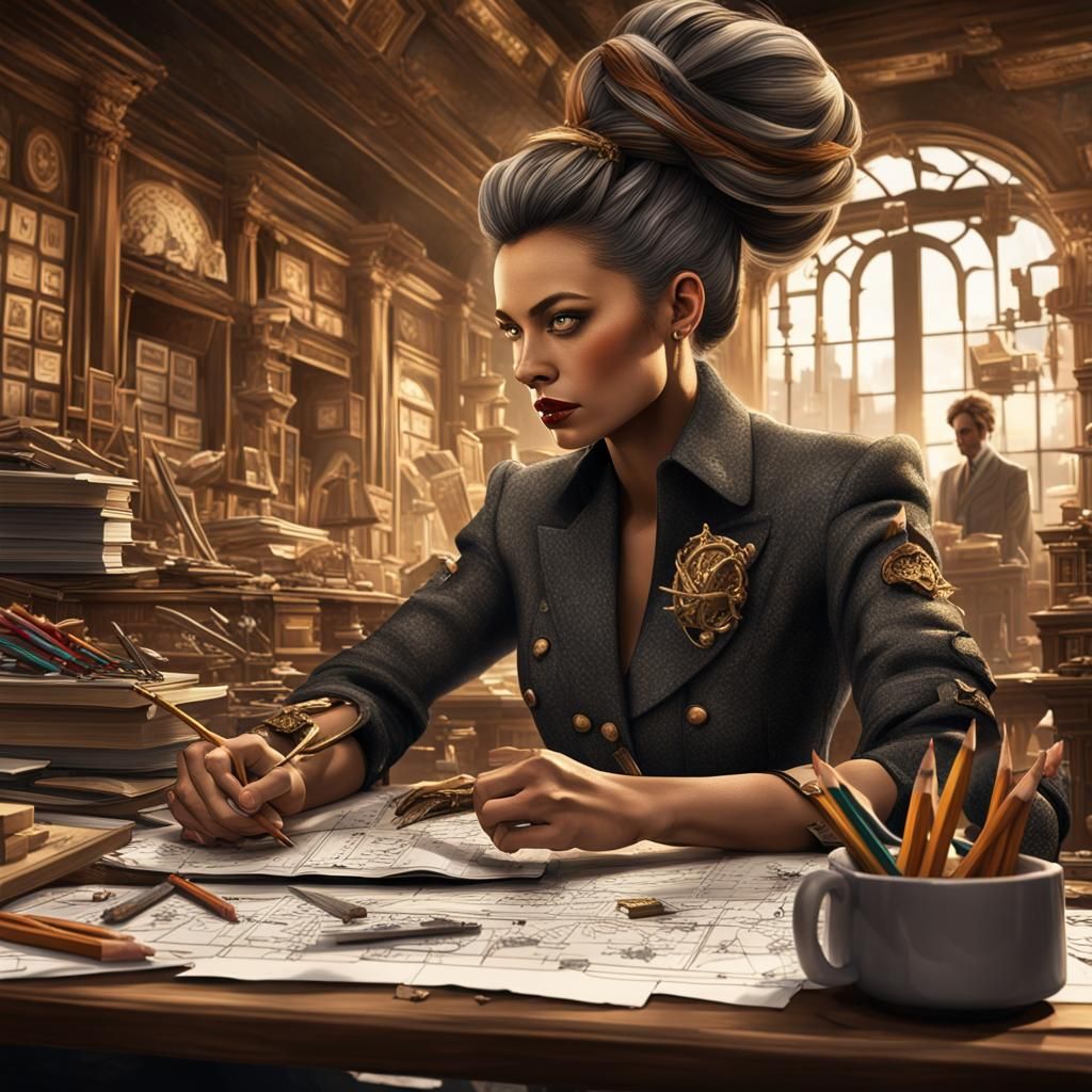 Architectural Designer at Work: Matte Painting in Coffee Hue...