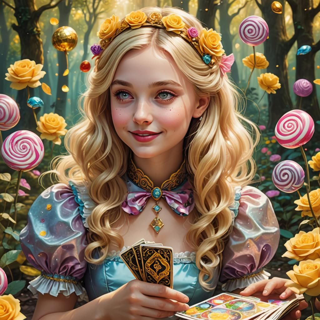 Alice in Wonderland Tarot Reading in Candy Art Style
