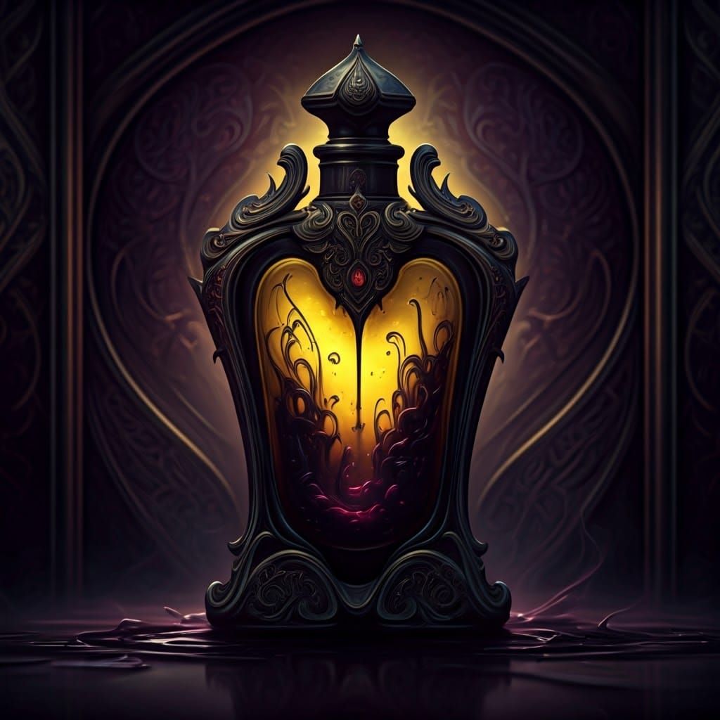 Cursed Perfume Bottle in Art Nouveau Style