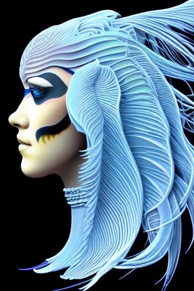 Goddess with Raven Mask and Lion Skull