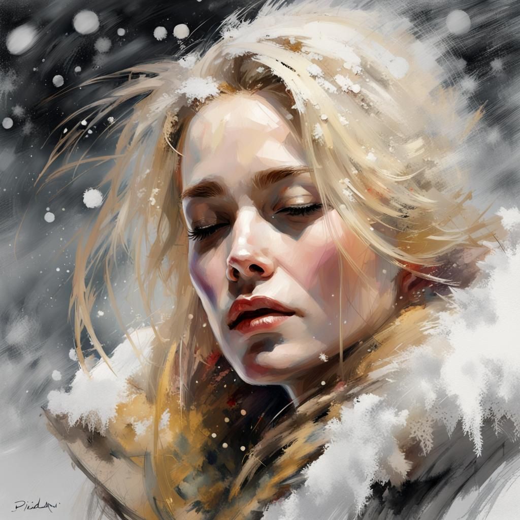 Blizzard Beauty in Fur Coat